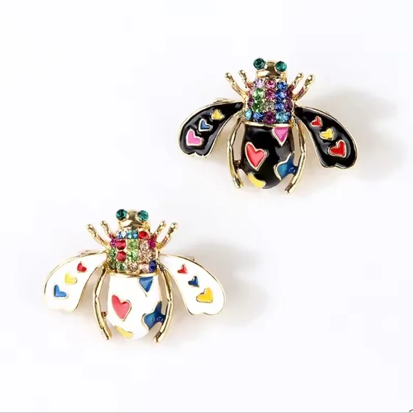 Multicolor Heart Bug Brooch - Picture 5 of 6
